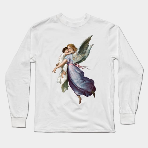 Angel and Child Vintage Art Long Sleeve T-Shirt by TooplesArt